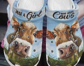 Just A Girl Love Cow Crocs 3D Printed Cow Crocs Charms Cow Crocs Crocband Clog Gift For Farmer Animal Print Water Shoes Just A Girl Love Cow Crocs 3D Printed Cow Crocs Charms Cow Crocs Crocband Clog Gift For Farmer Animal Print Water Shoes