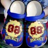 Just A Hockey Lover Blue Personalize Clog Custom Crocs Clog Number On Sandal Fashion Style Comfortable For Women Men Kid