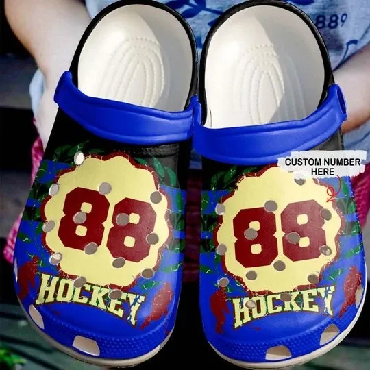 Just A Hockey Lover Blue Personalize Clog Custom Crocs Clog Number On Sandal Fashion Style Comfortable For Women Men Kid Just A Hockey Lover Blue Personalize Clog Custom Crocs Clog Number On Sandal Fashion Style Comfortable For Women Men Kid