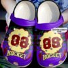 Just A Hockey Lover Purple Personalize Clog Custom Crocs Clog Number On Sandal Fashion Style Comfortable For Women Men Kid