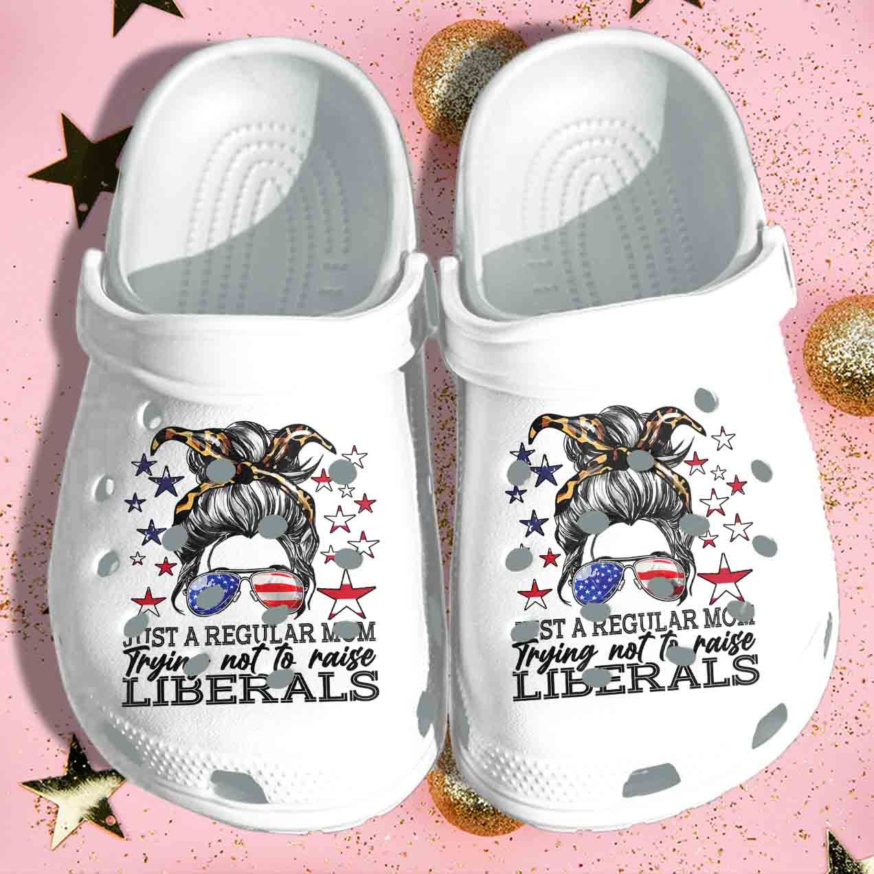 Just A Regular Mom Trying Not To Raise Liberals Crocs Clog Shoes – Usa Girls Clog Shoes 4Th Of July Usa Flag Just A Regular Mom Trying Not To Raise Liberals Crocs Clog Shoes – Usa Girls Clog Shoes 4Th Of July Usa Flag