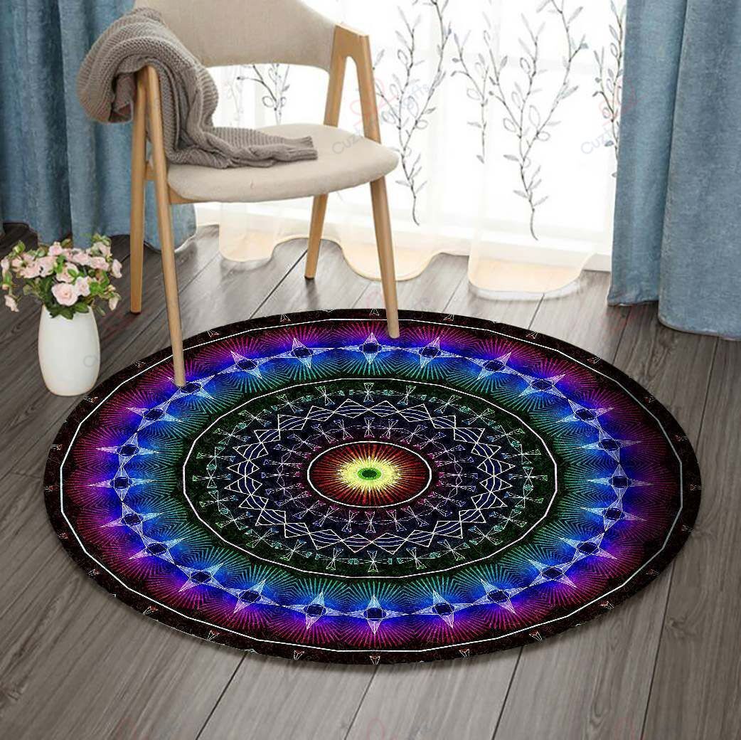 Kaleidoscope Round Carpet Floor Rug Living Room Bedroom Decor Round Area Rug Carpet Kaleidoscope Round Carpet Floor Rug Living Room Bedroom Decor Round Area Rug Carpet
