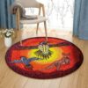 Kangaroo And Eagle Round Carpet Floor Rug Living Room Bedroom Decor Round Area Rug Carpet