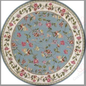 Kas Colonial Floral Round Carpet Floor Rug Living Room Bedroom Decor Round Area Rug Carpet