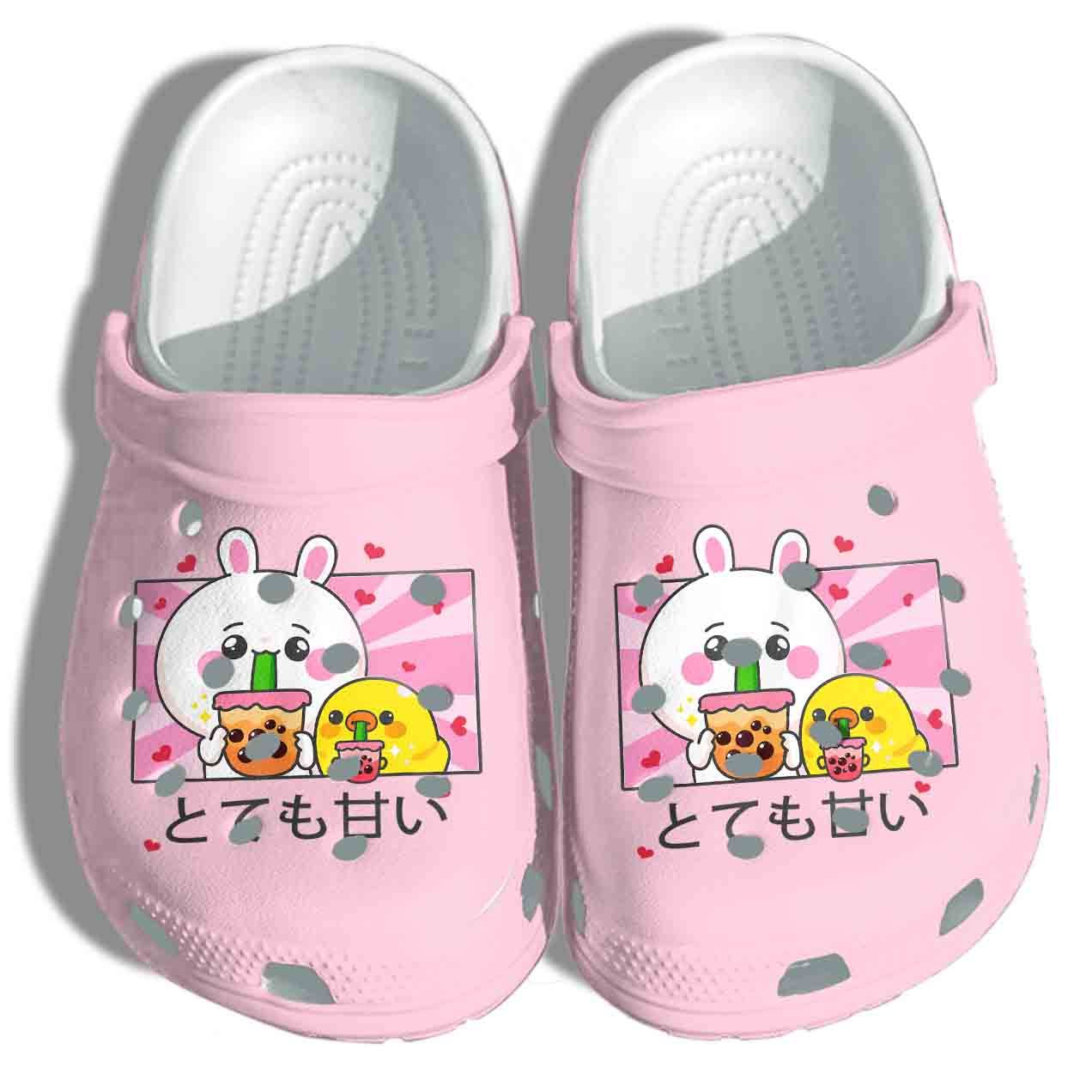 Kawaii Cute Anime Japan Bunny Shoes Crocs Clog – Bunny And Duck Drinking Bubble Tea Clog Birthday Gift Girl Daughter Friend Kawaii Cute Anime Japan Bunny Shoes Crocs Clog – Bunny And Duck Drinking Bubble Tea Clog Birthday Gift Girl Daughter Friend