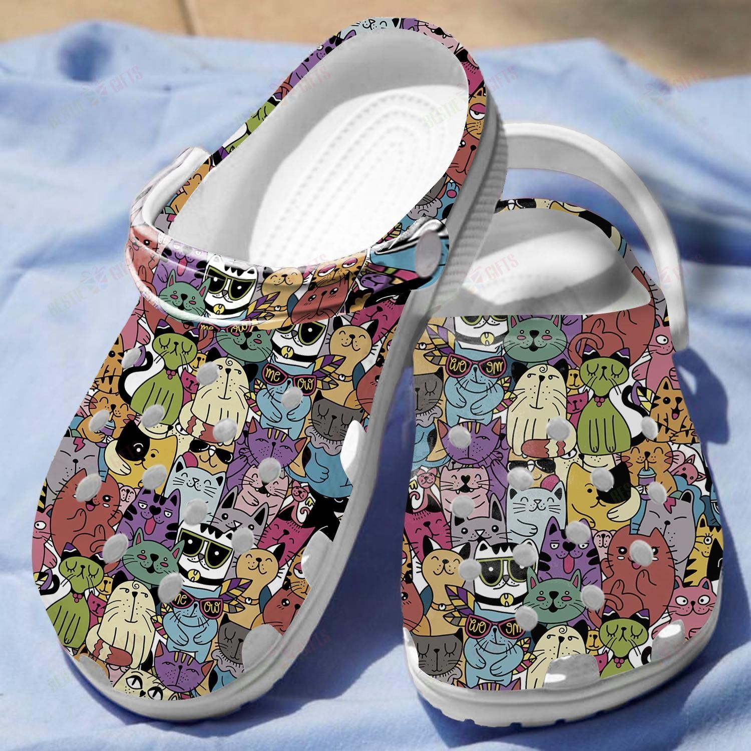 Kawaii Doodle Cats Crocs Clog Classic Clogs Shoes Kawaii Doodle Cats Crocs Clog Classic Clogs Shoes