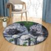 Keeshond Dog Round Carpet Floor Rug Living Room Bedroom Decor Round Area Rug Carpet