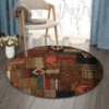 Kelim Patchwork Round Carpet Floor Rug Living Room Bedroom Decor Round Area Rug Carpet