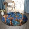 Key In The Sky Round Carpet Floor Rug Living Room Bedroom Decor Round Area Rug Carpet