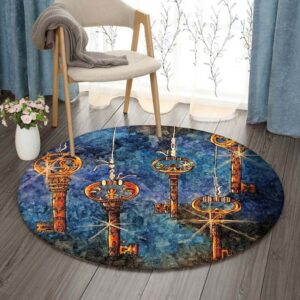 Key In The Sky Round Carpet Floor Rug Living Room Bedroom Decor Round Area Rug Carpet
