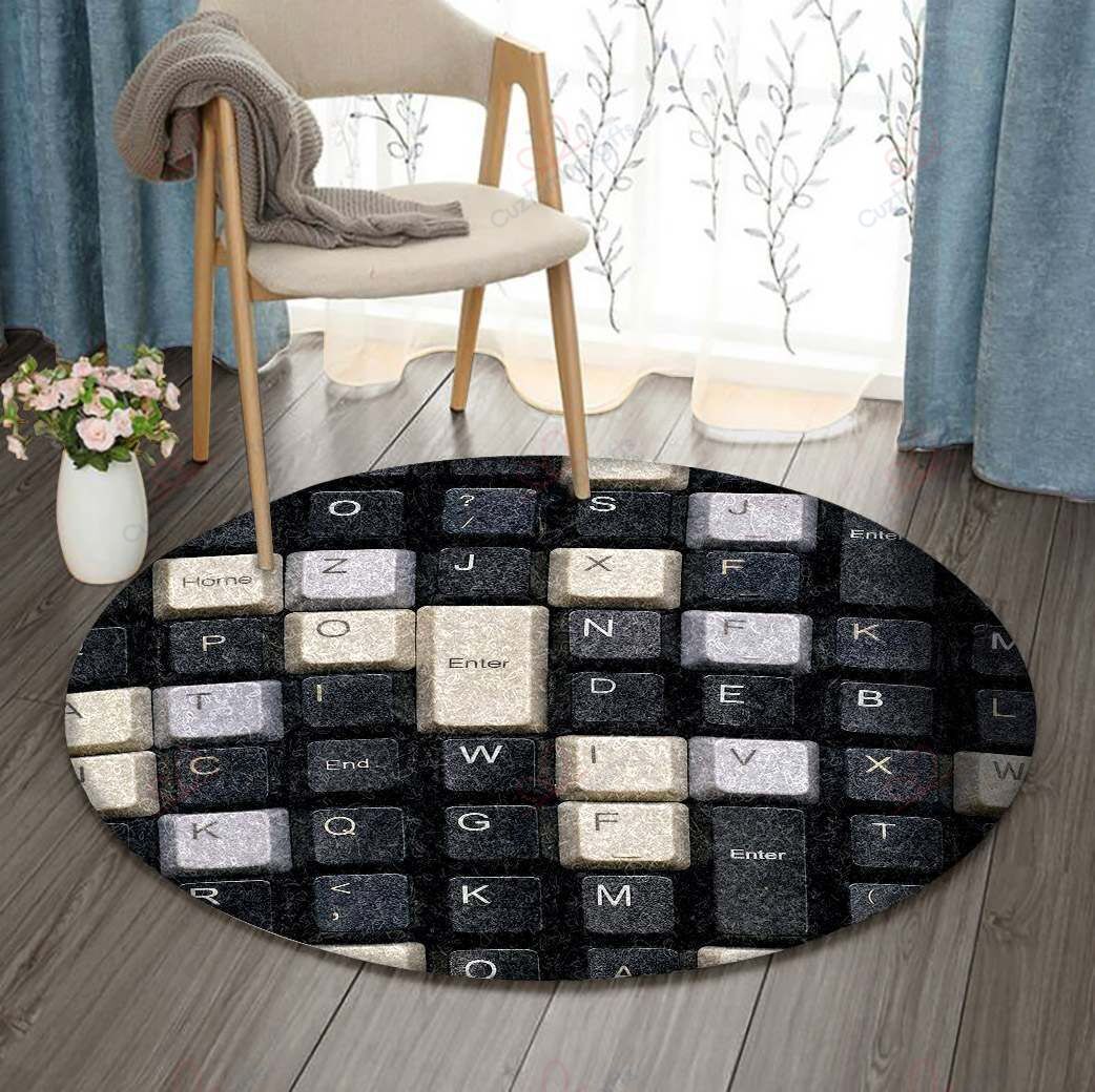 Keyboard Round Carpet Floor Rug Living Room Bedroom Decor Round Area Rug Carpet Keyboard Round Carpet Floor Rug Living Room Bedroom Decor Round Area Rug Carpet