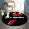 Kickboxing Round Carpet Floor Rug Living Room Bedroom Decor Round Area Rug Carpet
