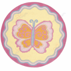 Kid Butterfly Round Carpet Floor Rug Living Room Bedroom Decor Round Area Rug Carpet