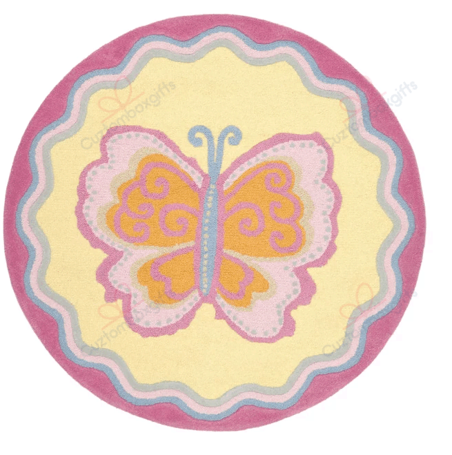 Kid Butterfly Round Carpet Floor Rug Living Room Bedroom Decor Round Area Rug Carpet Kid Butterfly Round Carpet Floor Rug Living Room Bedroom Decor Round Area Rug Carpet