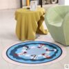 Kid Sailboat Round Carpet Floor Rug Living Room Bedroom Decor Round Area Rug Carpet
