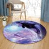 Killer Whale Round Carpet Floor Rug Living Room Bedroom Decor Round Area Rug Carpet
