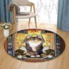 King Cat Round Carpet Floor Rug Living Room Bedroom Decor Round Area Rug Carpet