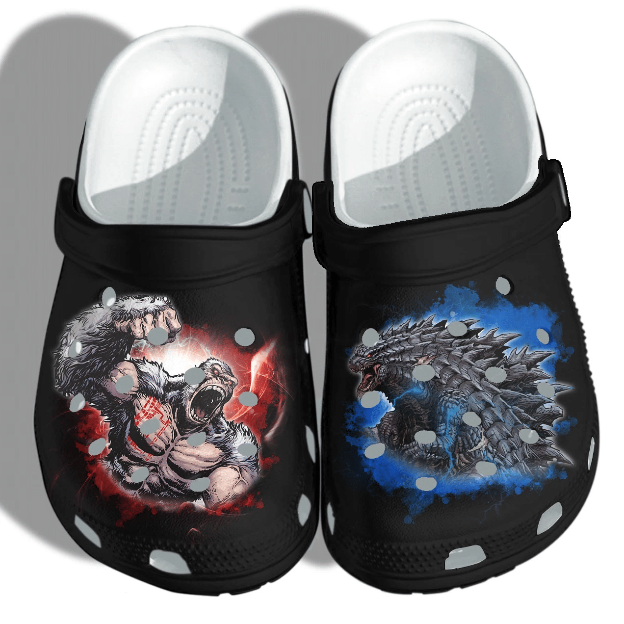 King Monster Godzilla Kong Monster Shoes Crocs Clog Funny For Men Women King Monster Godzilla Kong Monster Shoes Crocs Clog Funny For Men Women