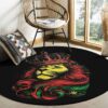 King Of Lion Round Carpet Floor Rug Living Room Bedroom Decor Round Area Rug Carpet