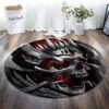 King Skull Round Carpet Floor Rug Living Room Bedroom Decor Round Area Rug Carpet
