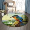 Kingfisher Round Carpet Floor Rug Living Room Bedroom Decor Round Area Rug Carpet
