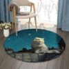 Kitten Fairy Tale Round Carpet Floor Rug Living Room Bedroom Decor Round Area Rug Carpet