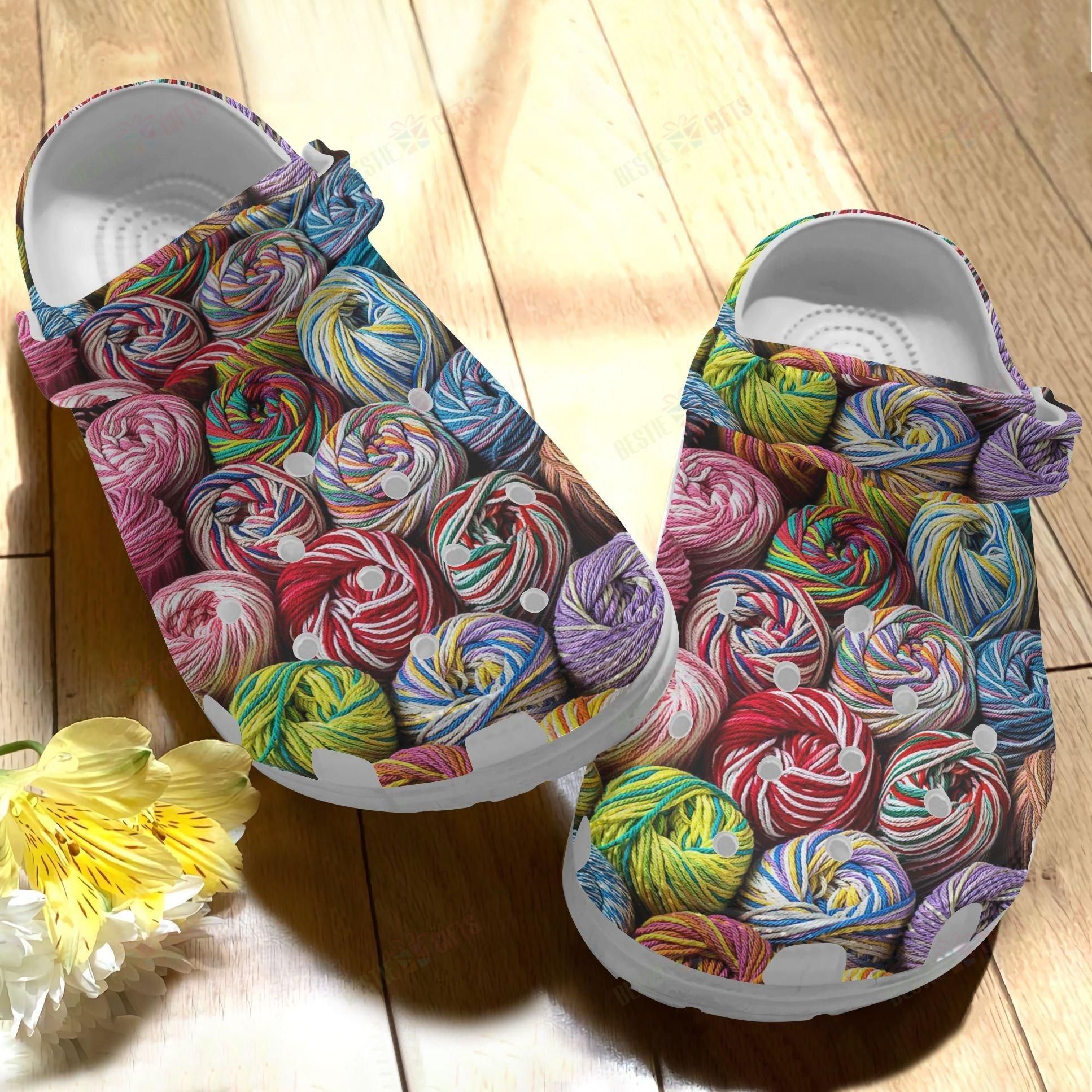 Knit Crocs Clog Classic Clog Whitesole Yarn Shoes Knit Crocs Clog Classic Clog Whitesole Yarn Shoes