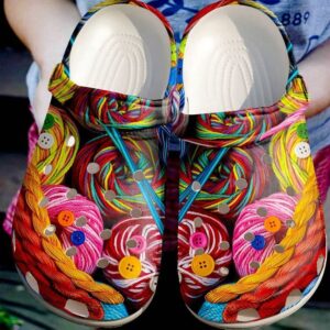 Knitting Colorful Yarn Sku 1517 Crocs Clog Clog Shoes