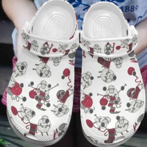Knitting Personalize Clog Custom Crocs Fashionstyle Comfortable For Women Men Kid Print 3D Knitting Sheep