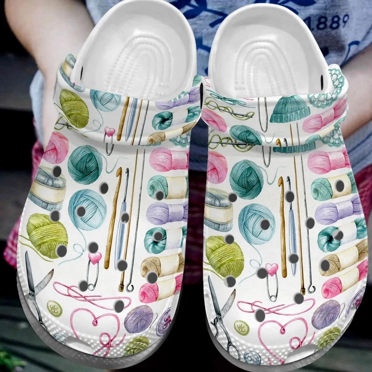 Knitting Personalize Clog Custom Crocs Fashionstyle Comfortable For Women Men Kid Print 3D My Passion Knitting Personalize Clog Custom Crocs Fashionstyle Comfortable For Women Men Kid Print 3D My Passion