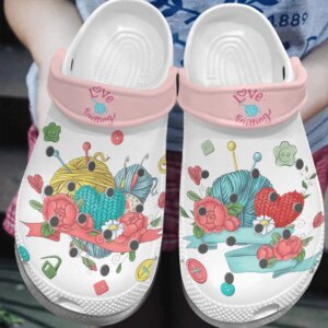 Knitting Personalized Clog Custom Crocs Comfortablefashion Style Comfortable For Women Men Kid Print 3D Love Knitting