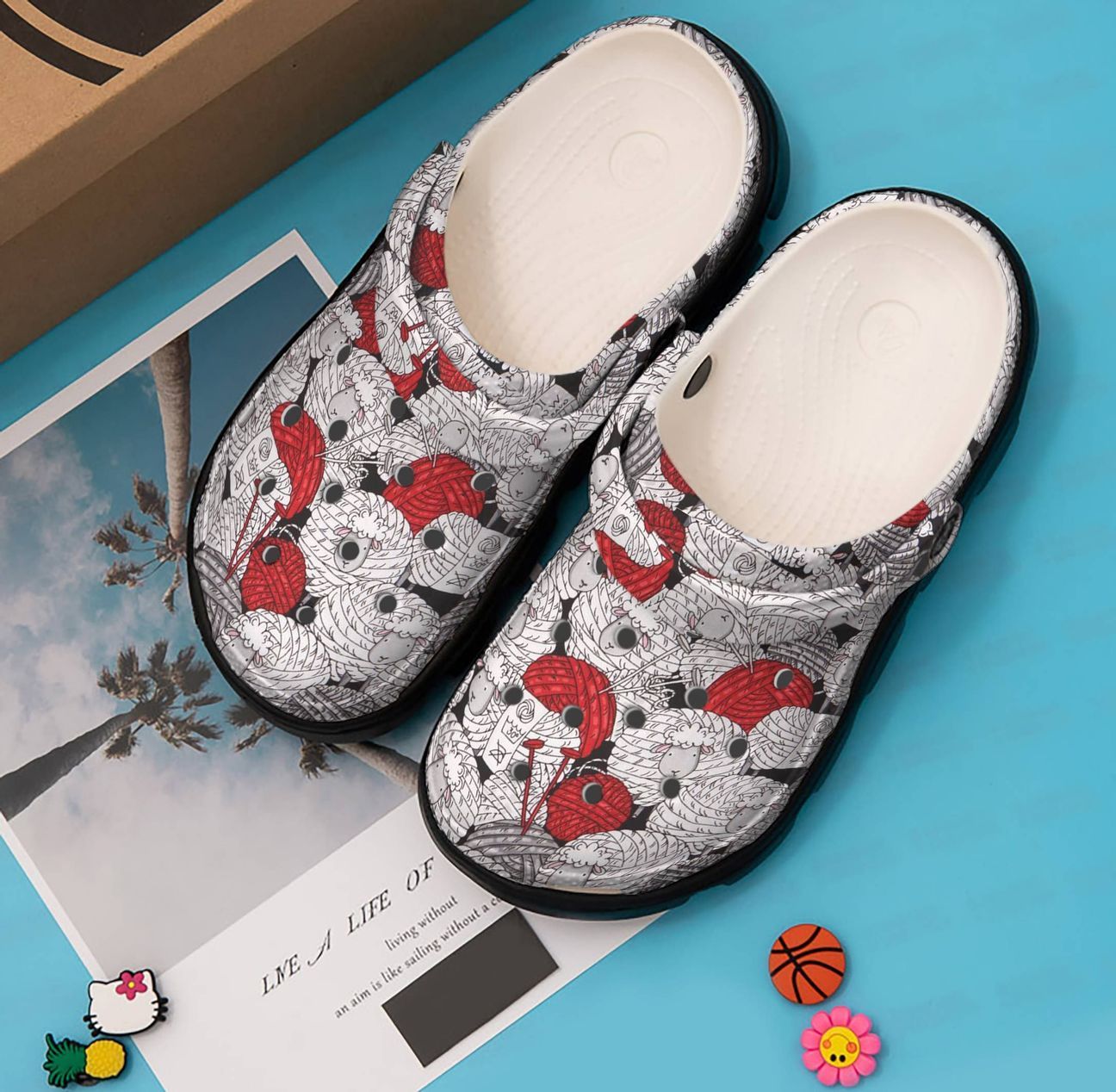 Knitting Personalized Clog Custom Crocs Comfortablefashion Style Comfortable For Women Men Kid Print 3D Sheep Knitting Yarn Knitting Personalized Clog Custom Crocs Comfortablefashion Style Comfortable For Women Men Kid Print 3D Sheep Knitting Yarn