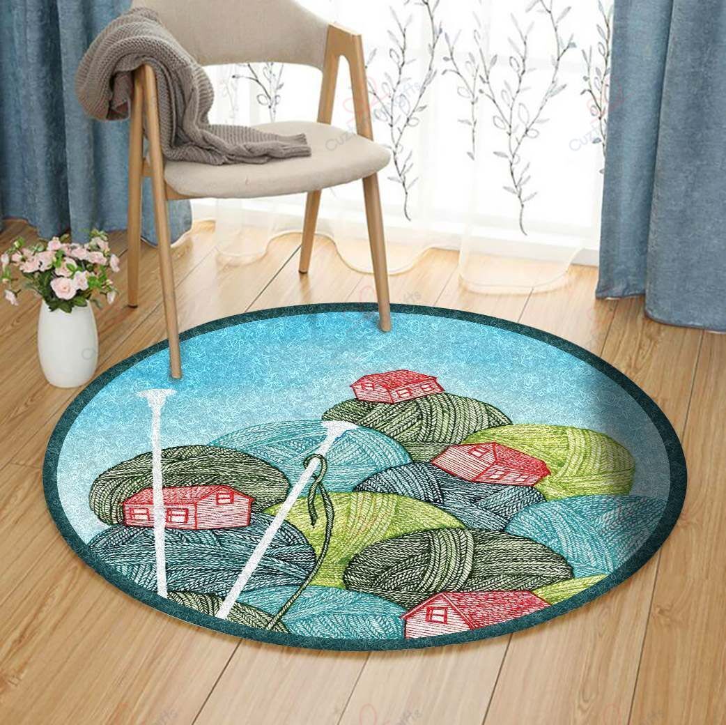 Knitting Yarn Round Carpet Floor Rug Living Room Bedroom Decor Round Area Rug Carpet Knitting Yarn Round Carpet Floor Rug Living Room Bedroom Decor Round Area Rug Carpet