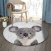 Koala Round Carpet Floor Rug Living Room Bedroom Decor Round Area Rug Carpet