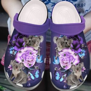 Koala Personalized Clog Custom Crocs Comfortablefashion Style Comfortable For Women Men Kid Print 3D Purple Koalas