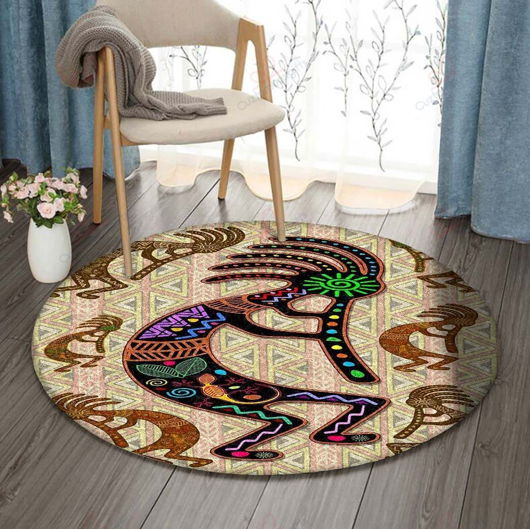 Kokopelli On Tribal Pattern Round Carpet Floor Rug Living Room Bedroom Decor Round Area Rug Carpet Kokopelli On Tribal Pattern Round Carpet Floor Rug Living Room Bedroom Decor Round Area Rug Carpet
