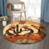Kokopelli Sunset Native American Round Carpet Floor Rug Living Room Bedroom Decor Round Area Rug Carpet