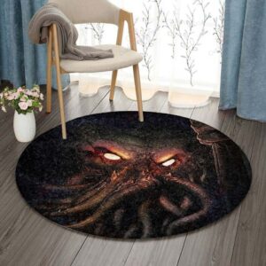 Kraken Round Carpet Floor Rug Living Room Bedroom Decor Round Area Rug Carpet
