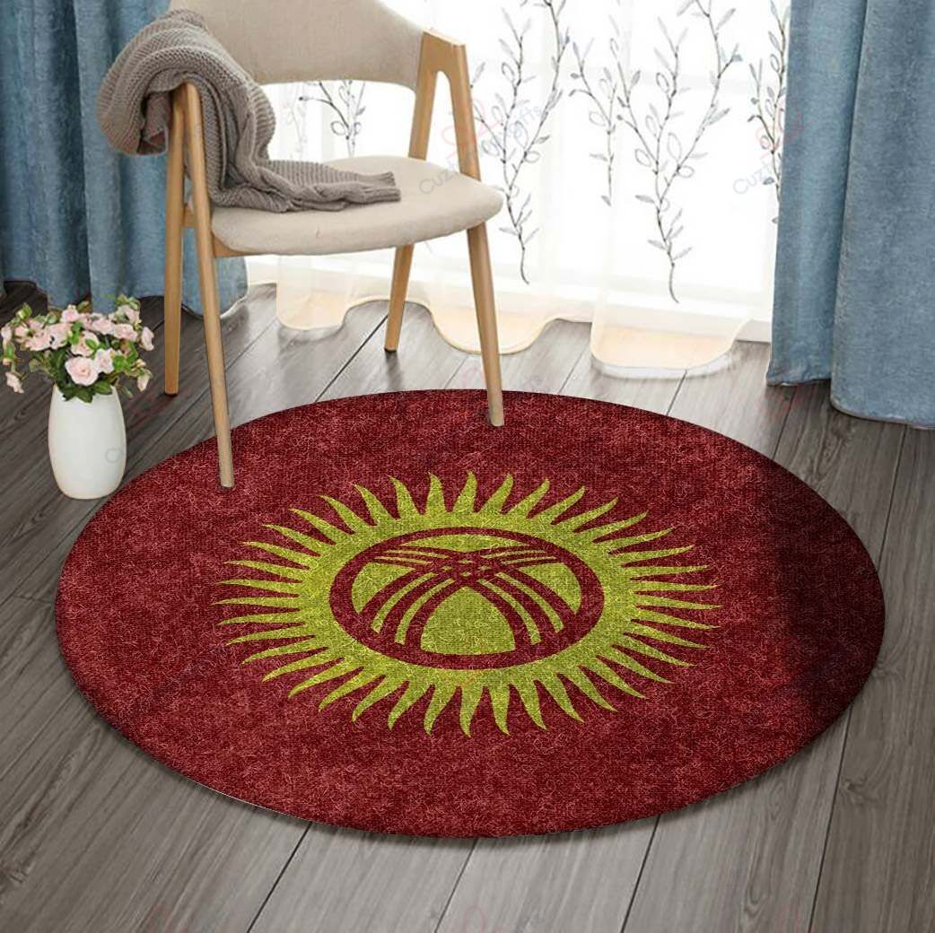 Kyrgyzstan Flag Round Carpet Floor Rug Living Room Bedroom Decor Round Area Rug Carpet Kyrgyzstan Flag Round Carpet Floor Rug Living Room Bedroom Decor Round Area Rug Carpet