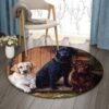 Labrado Retriever Round Carpet Floor Rug Living Room Bedroom Decor Round Area Rug Carpet