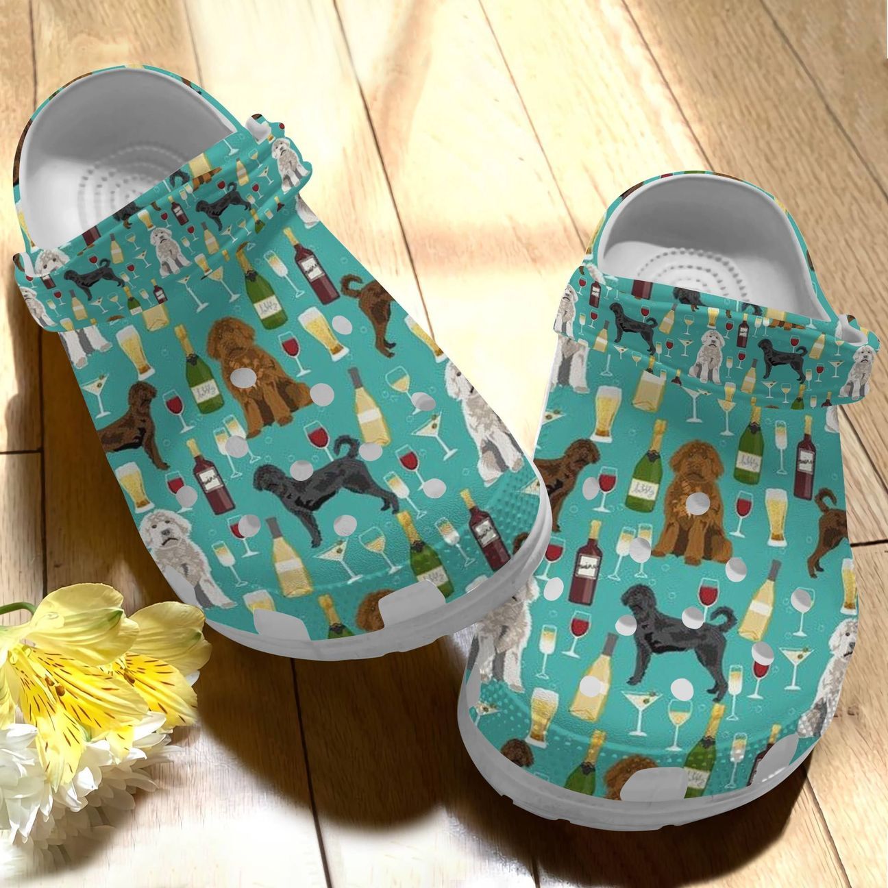 Labradoodle Personalize Clog Custom Crocs Fashionstyle Comfortable For Women Men Kid Print 3D Whitesole Wine Pattern Labradoodle Personalize Clog Custom Crocs Fashionstyle Comfortable For Women Men Kid Print 3D Whitesole Wine Pattern