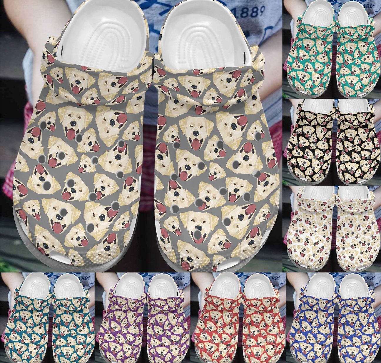Labrador Personalize Clog Custom Crocs Fashionstyle Comfortable For Women Men Kid Print 3D Whitesole Smiling Golden Labrador Labrador Personalize Clog Custom Crocs Fashionstyle Comfortable For Women Men Kid Print 3D Whitesole Smiling Golden Labrador