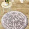 Lace Pink Mandala Round Carpet Floor Rug Living Room Bedroom Decor Round Area Rug Carpet
