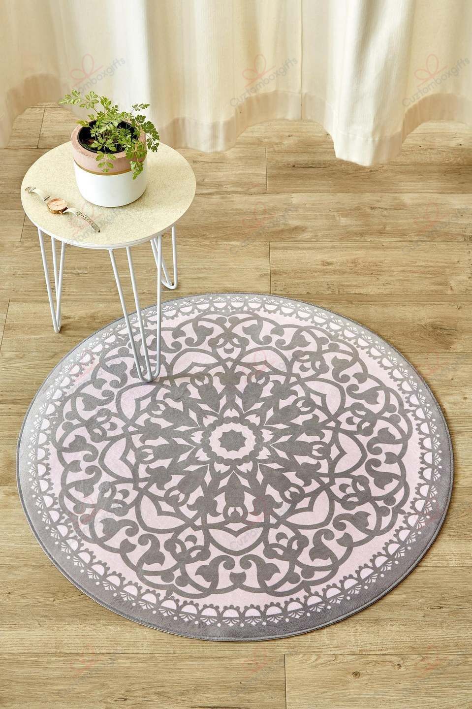 Lace Pink Mandala Round Carpet Floor Rug Living Room Bedroom Decor Round Area Rug Carpet Lace Pink Mandala Round Carpet Floor Rug Living Room Bedroom Decor Round Area Rug Carpet