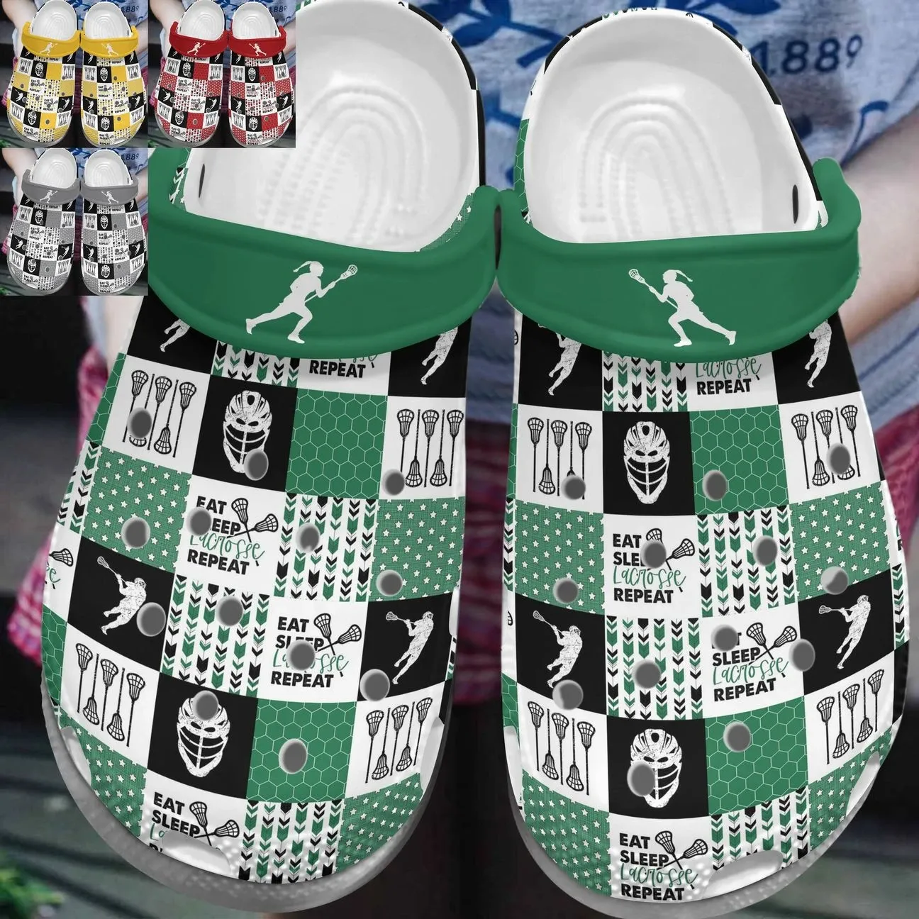 Lacrosse Personalize Clog Custom Crocs Fashionstyle Comfortable For Women Men Kid Print 3D Whitesole Eat Sleep Lacrosse Lacrosse Personalize Clog Custom Crocs Fashionstyle Comfortable For Women Men Kid Print 3D Whitesole Eat Sleep Lacrosse