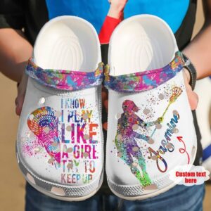 Lacrosse Personalized Try To Keep Up Sku 1540 Crocs Crocband Clog Comfortable For Mens Womens Classic Clog Water Shoes