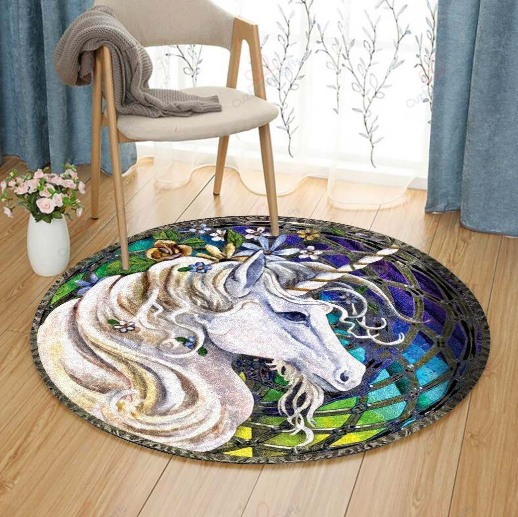 Lady Unicorn Flower Round Carpet Floor Rug Living Room Bedroom Decor Round Area Rug Carpet Lady Unicorn Flower Round Carpet Floor Rug Living Room Bedroom Decor Round Area Rug Carpet