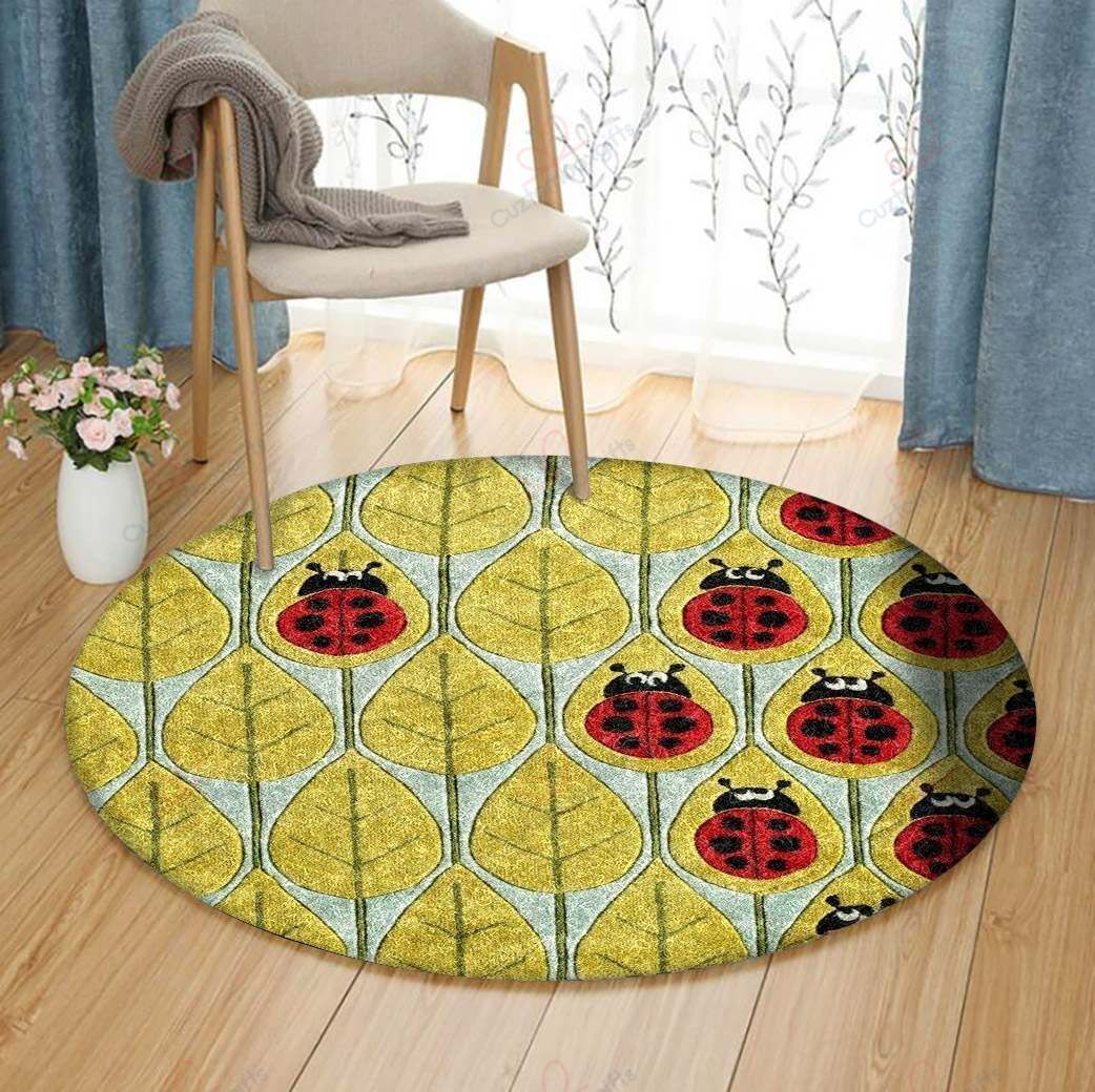 Ladybird Beetle Round Carpet Floor Rug Living Room Bedroom Decor Round Area Rug Carpet Ladybird Beetle Round Carpet Floor Rug Living Room Bedroom Decor Round Area Rug Carpet