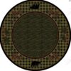 Lakeside Bear Round Carpet Floor Rug Living Room Bedroom Decor Round Area Rug Carpet
