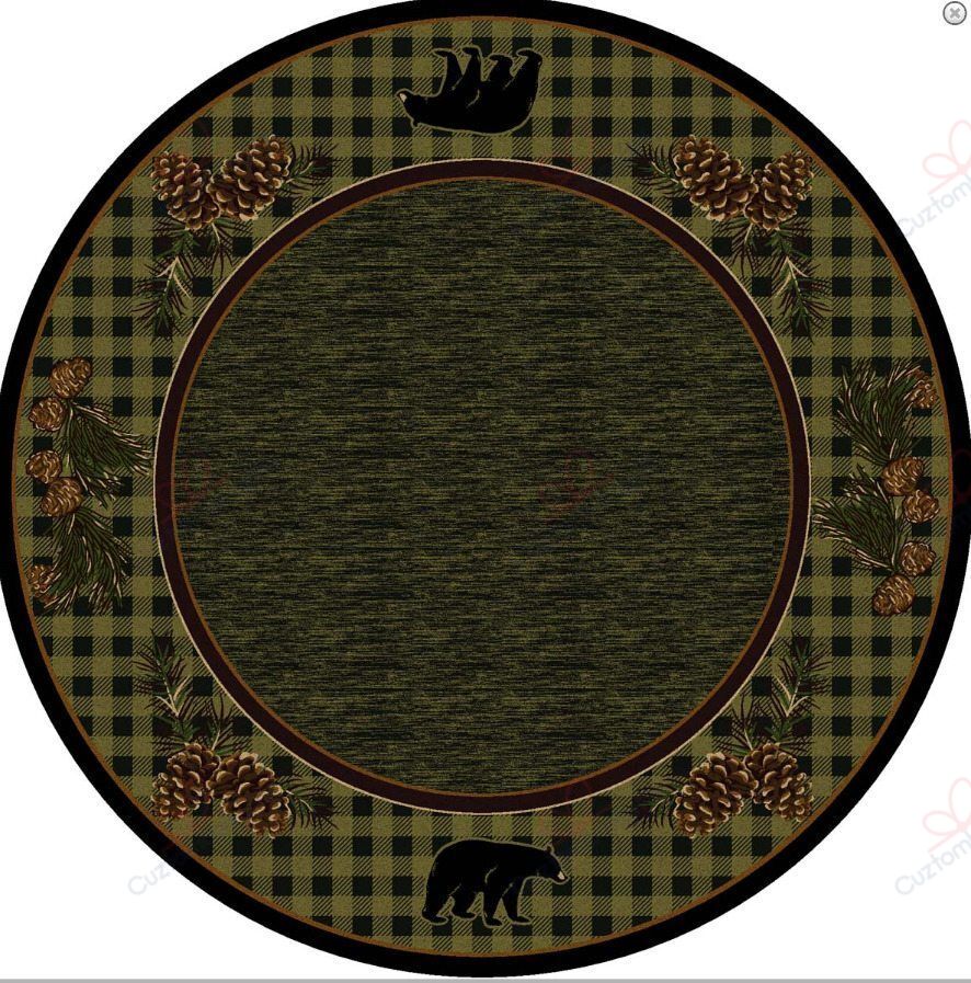 Lakeside Bear Round Carpet Floor Rug Living Room Bedroom Decor Round Area Rug Carpet Lakeside Bear Round Carpet Floor Rug Living Room Bedroom Decor Round Area Rug Carpet